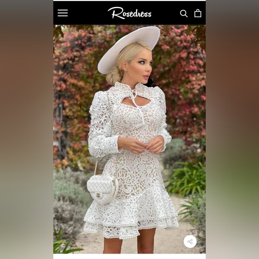 Rosedress white lace mini dress NWT